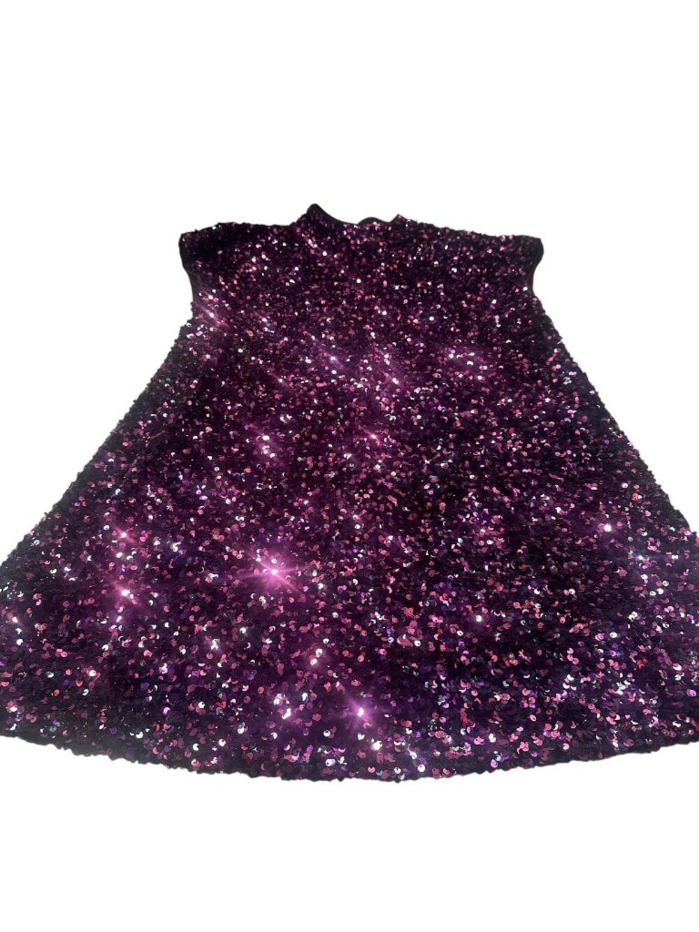 Zara Mock Neck Mini Sequins Evening Party Dress Shimmering Sleeveless Lined